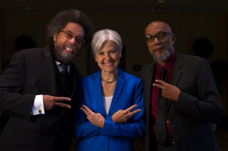 Author, activist and Green Party supporter Cornel West, Green Party presidential nominee, Dr. Jill Stein, and the partyâs vice presidential nominee, Ajamu Baraka